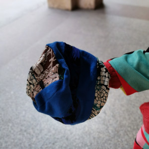 Czapka damska patchworkowa smerfetka