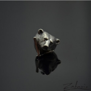 Pierścień Niedźwiedź z Brzytwą Srebro Zahario