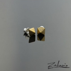 Kolczyki Ćwieki Piramidki Brąz Zahario