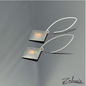 Kolczyki Kwadraty Miedź Zahario