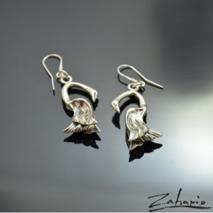 Kolczyki Łabędzie Srebro Zahario