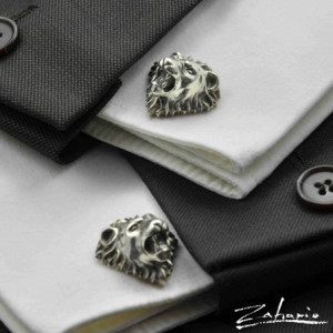 Spinki Lwy Srebro Zahario