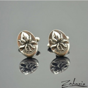 Spinki Cthulhu Czarny Faraon Srebro Zahario