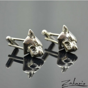 Spinki Wilki Srebro Zahario