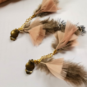 Klipsy pióra podwójne  etno