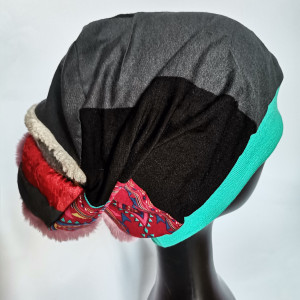 Czapka damska patchworkowa  smerfetka