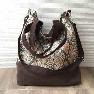 Torba hobo XXL - print wąż