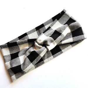 Opaska w kratkę turbanowa