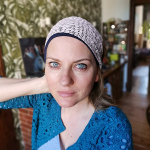 Opaska damska uniwersalna koronkowa pastel