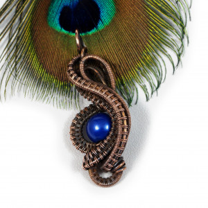 Perła, Miedziany wisiorek z perłą słóodkowodną patynowane, ręcznie wykonane, prezent dla niej, prezent dla mamy, prezent urodzinowy,