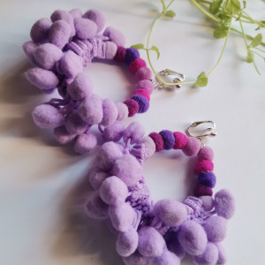 Klipsy bujne koła etno boho pompony