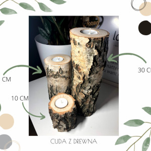 Trio świeczników - brzoza mieszana