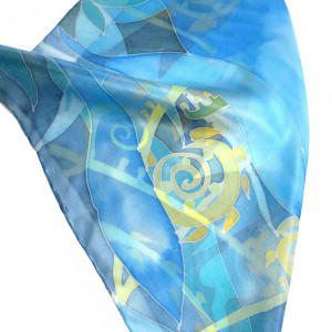 Jedwabna apaszka Żółto-Niebieska