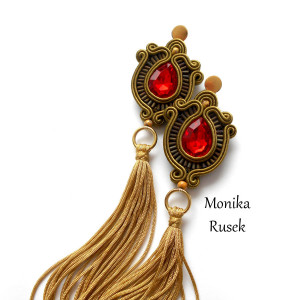 KOLCZYKI SUTASZ antyczne frędzle