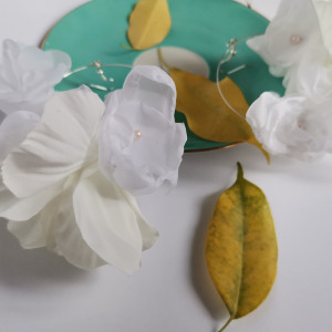 Kolczyki ślubne biale kwiaty