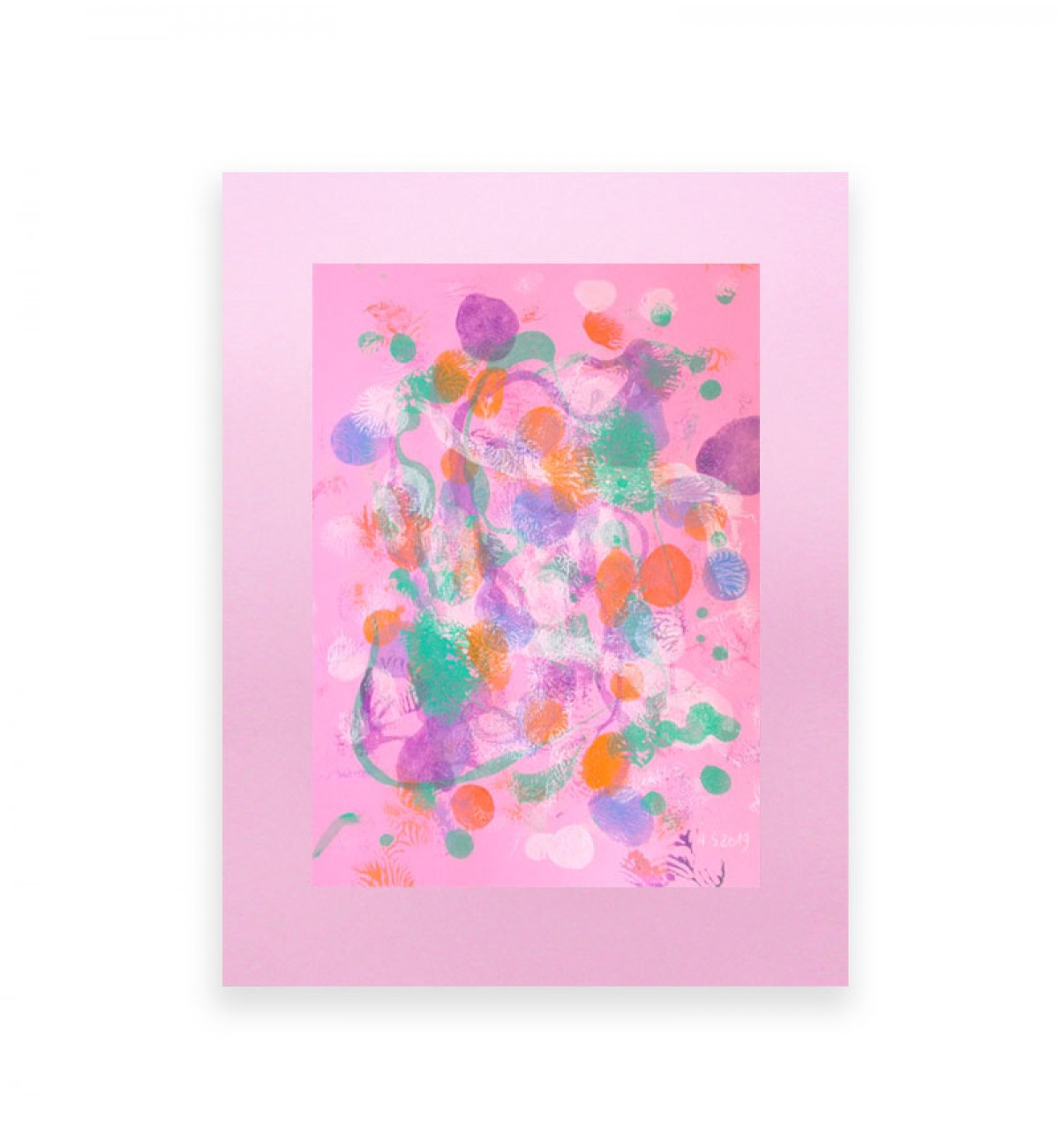 różowa grafika na ścianę, różowa abstrakcja malowana ręcznie, abstrakcyjny obraz do sypialni, różowy rysunek abstrakcyjny