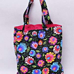 Torba na zakupy, torba shopperka, torba szoperka, eko siatka na zakupy folkowa łowicz, torba łowicka ludowa