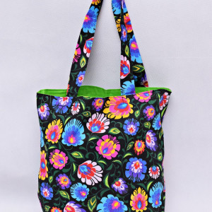 Torba na zakupy, torba shopperka, torba szoperka, eko siatka na zakupy folkowa łowicz, torba łowicka ludowa