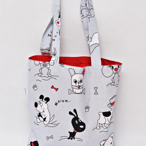 Torba na zakupy, torba shopperka, torba szoperka, eko siatka na zakupy torba zakupowa pieski