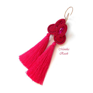 KOLCZYKI SUTASZ CHWOST fuksja róż