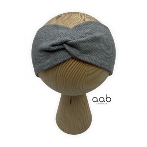 Opaska zaplatana prążek szary 46-56 cm