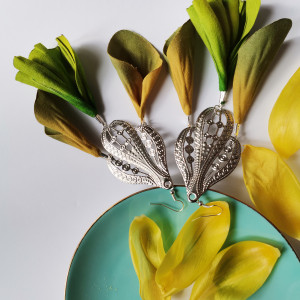 Kolczyki zielone kwiaty