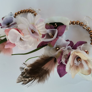 Kolczyki kola kwiaty piora