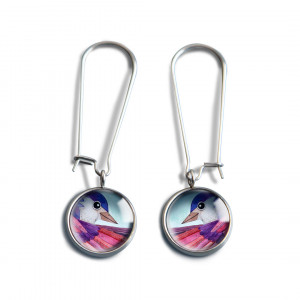 Turkusowy kot kolczyki