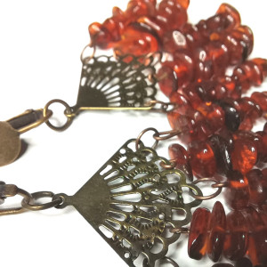 Klipsy azurowe koralikowe