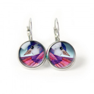Violet bird kolczyki