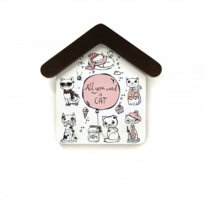 WIESZAK NA KLUCZE "All you need is cat", z zabawnymi kotkami