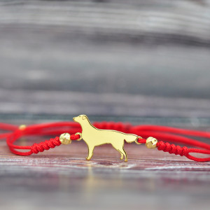 Flat coated retriever - bransoletka z psem, srebro 925