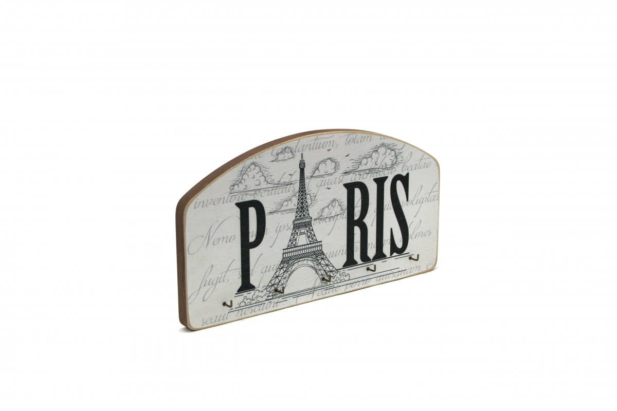 Drewniany wieszak na klucze "Paris"