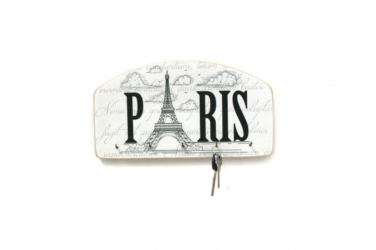 Drewniany wieszak na klucze "Paris"