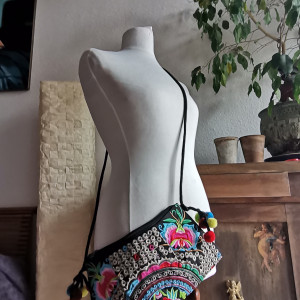 torba haftowana hmong kwiaty etno boho