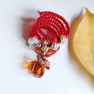 pierścionek boho duży spiralny handmade