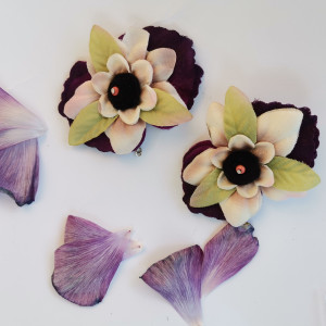 Kolczyki klipsy kwiaty