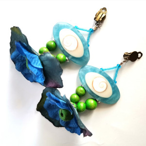 Klipsy kwiatowe duze