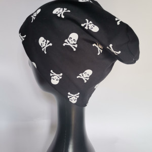 Czapka czarna damska czaszki one size