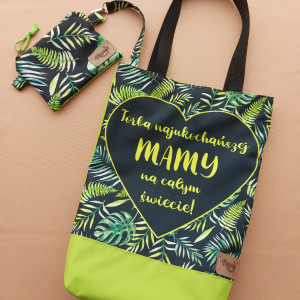 Torba torebka na dzień Mamy - komplet z kosmetyczką - torba najukochańszej mamy na całym świecie
