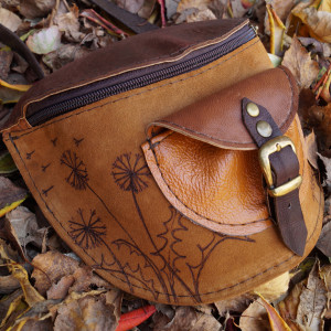 RUDE LICHO Skórzana Nerka Jasne Rude Brązy DMUCHAWCE