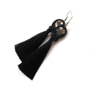 KOLCZYKI SUTASZ CHWOST czarne