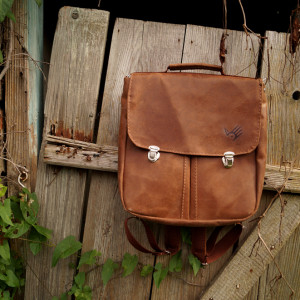 PRL Plecak/Teczka Skóra Naturalna Orzechowa