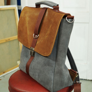 PLECAK/TECZKA SZARO-BRĄZOWA