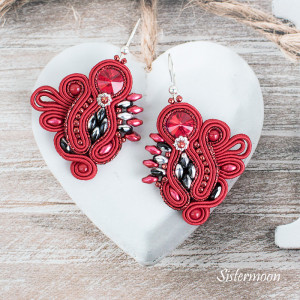 Kolczyki sutasz Deep Red