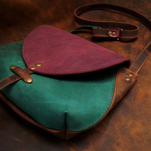 Merida Średniej Wielkości Torebka Na Ramię SKÓRA NATURALNA Crazy Horse