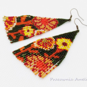 indiańce exclusive kwiaty na zielonym