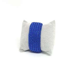 Bransoletka na bazie z koralików - kobaltowa