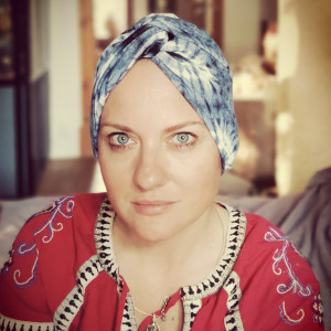 Turban wiosenny kolorowy etno