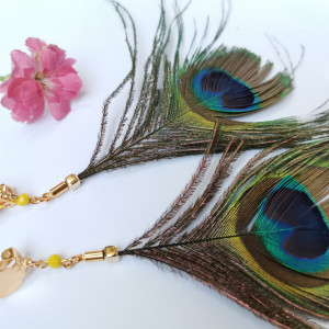 Klipsy pawie pióra